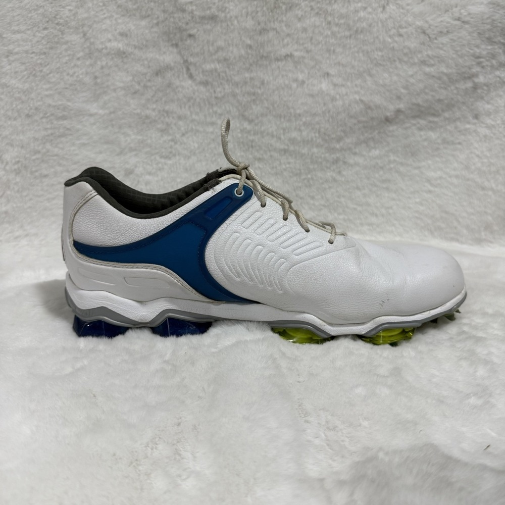 FootJoy Tour-S Golf Shoes White Blue Spiked Golf Shoes Men's Size 8.5M 55301 - Picture 4 of 12